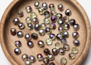 Бусины полированные круглые 6мм 25г (90 штук) 00030/GRN-BRWN-28701 